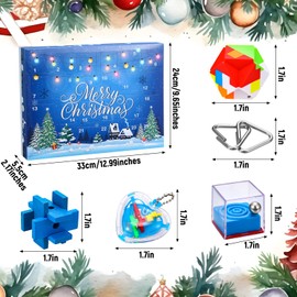 Leitee 24 Pieces Advent Calendar 2025 for Kids 24 Days of Christmas Countdown Calendar Brain Teaser Puzzles Metal Wire Puzzles Toy Brain Challenge Games Xmas Gifts for Boys Girls Teens Adults