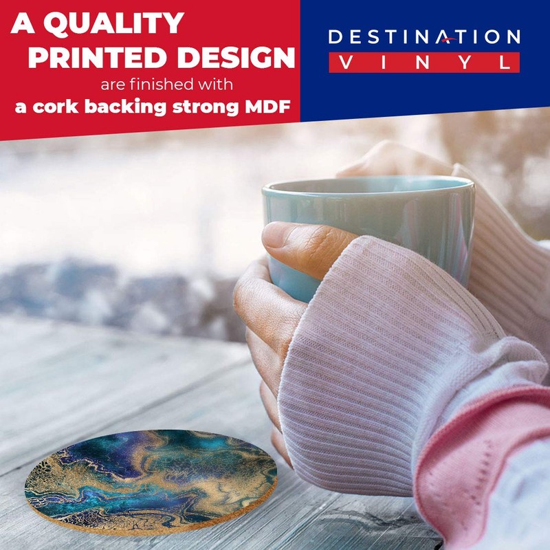 Destination Vinyl ltd 2 x MDF Glossy Top Coasters Round