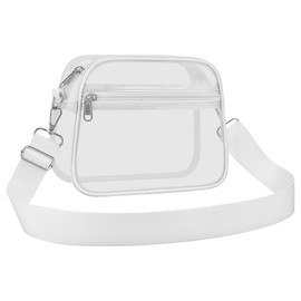 Busiuw Clear Bag for Stadium Events Mini Small Clear Purse Bag for Stadium Events Concert Sport Work(White)
