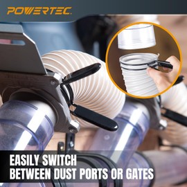 POWERTEC 2-1/2 Inch Double Loop Hose Clamps for Dryer Vent and Dust Collection, Quick Release Spring Clamps for Dust Collector and Fittings, 4 pack (70390-P2)