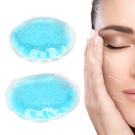 Paquete de Hielo, 1 par de Compresas Frías y Calientes para los Ojos Azul Redondo Hinchazón Alivio la Tensión Ocular Enfriamiento Gel Hielo Paquete Pequeño Frío Lesiones Hombres