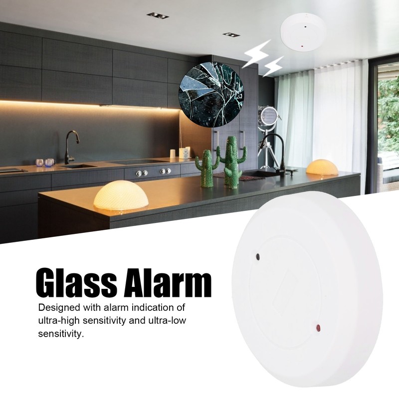 Wired Glass Break Detector Round Door Window Breakin Sensor Tamper