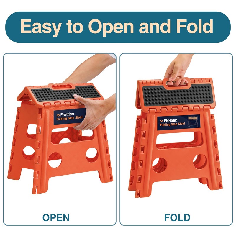 Flottian 13" Folding Step Stool for Adults and Kids Holds