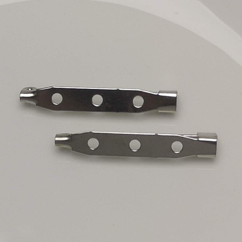 50PCS 20/25/30/38/45mm Silver Plated Metal Back Brooches Bar Pin (38mm)