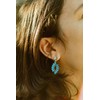 Turquoise Women's Boho Earrings Hanging Green Leaf Earrings Teardrop Oval