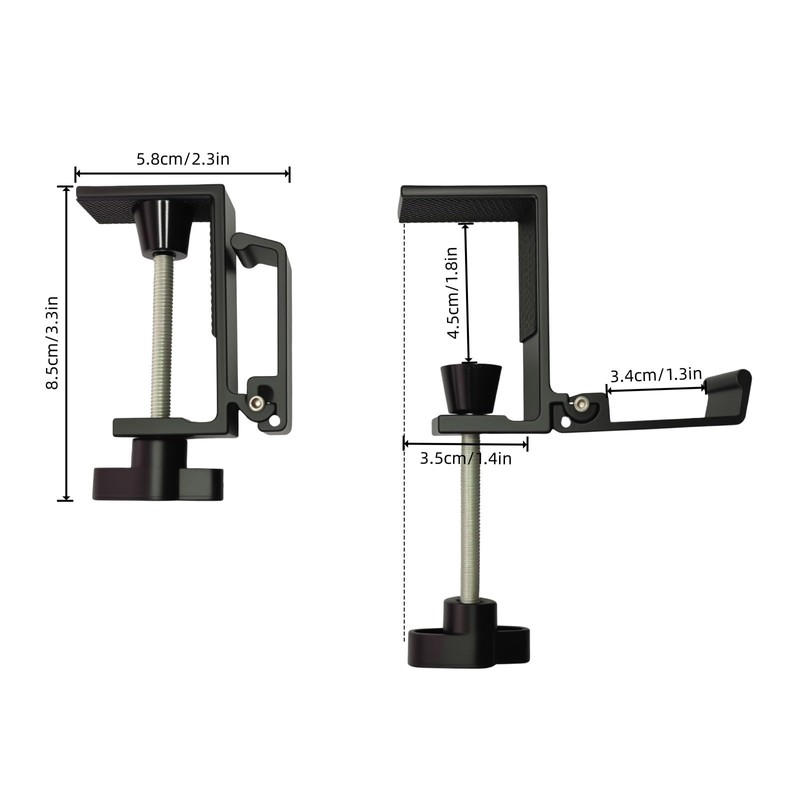 2-Pack Foldable Aluminum Desk Hook - Space-Saving Desk Hook for