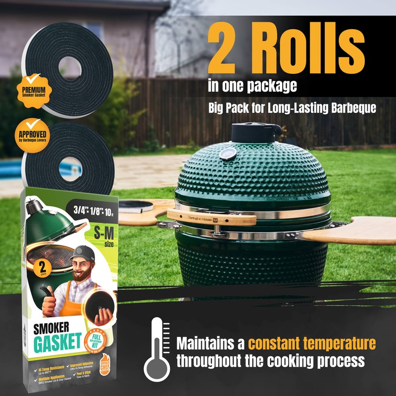 Big Green Egg Gasket Replacement S-M - 2-Pack x 5