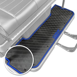 Xtreme Mats Evolution Compatible Rear Facing Foot Rests Mat for Rear Seat Kits - Fits Evolution D5, Classic Pro, Plus 4 Seaters Back Footrest Steps - Blue Trim