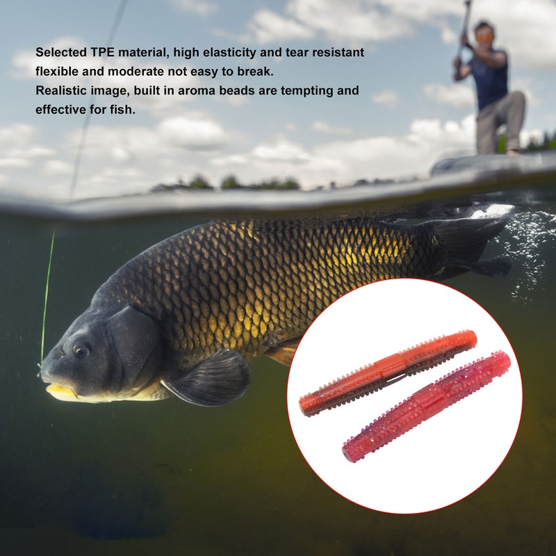 16pcs Soft Lure TPR Bite Resistant Hidden Hook Tip Built