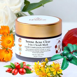 YOGEE Serene Acne Clear 3-in-1 Scrub Mask - Natural Anti-Acne & Oil Control Skincare for Radiant, Clear, and Harmonized Skin