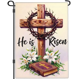 JZYIZYU He is Risen Garden Flag Easter Garden Flags for Outside 12x18 Double Sided Welcome Easter Yard Decor Spring Garden Flag Outdoor House Home Holiday Decorations