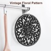HERNGEE 2 Pack Round Cast Iron Trivet, 6.7 Inch Heavy-Duty