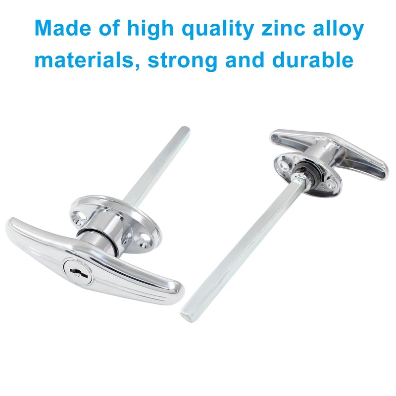 Bonsicoky Garage Door T-Handle Lock with 2 Keys, T-Handle Universal
