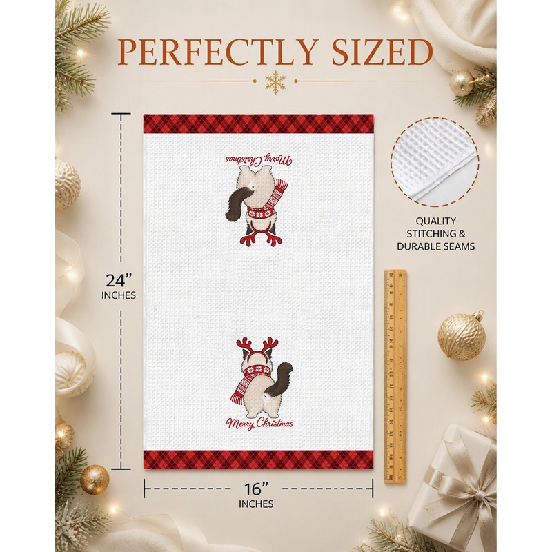 Ragdoll Cat Christmas Kitchen Towels Gifts for Cat Mom Lovers