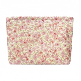 Torytoe Women's Make-Up Bag, Travel Cosmetic Bag with Zip, Toiletry Bag, Portable Make Up Organiser Bag for Girls, Travel, Home, Shopping, Small Pink Flowers, Freshness