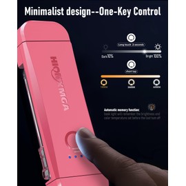 HIONXMGA Book Reading Light,Silent Touch Lamp for in Bed,Rechargeable Clip on Booklight with 3 Amber Colors & Precise Dimming Night Reading,Best Gift Lovers,Kids,Pink,(SD-10)