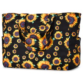 oscaurt Beach Bag Large Tote Bag Women's Handbag Shoulder Bag Beach Bag XXL Family Travel Bag Sports Bag Bath Bag Sauna Bag Gifts for Women, Sunflowers
