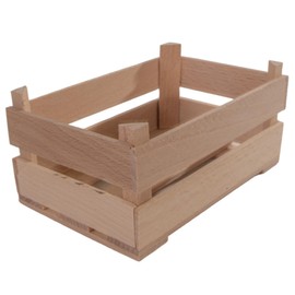 Wooden Decorative Tiny Mini Crates | Extra Small 125 x 85 x 60 mm | Cute Little Souvenir Case Display Shelf Collection Counter Storage Boxes | Unpainted Natural Wood Gift Hamper