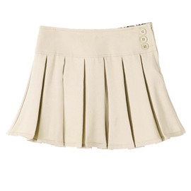 Bienzoe Girls School Uniform Skirt: Kids Adjustable Waist Pleated Dance Skort 18 Khaki