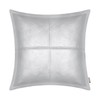 BRAWARM Silver Leather Throw Pillow 18 X 18 Inches, Faux