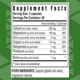 Youngevity Bio Calcium™ - Bioavailable Chelated Calcium + Magnesium, Zinc, Copper, Potassium, Boron - Absorbable Bone Support Supplement - (120 Capsules)
