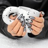 Sethaxy Mine-Based Nail Tip, Long Almond, Gradient, Press-On Nail, Pearl,
