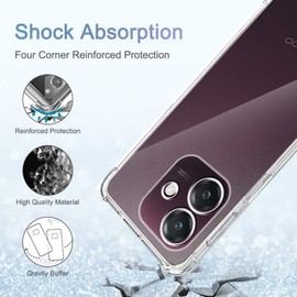 Electro-weideworld Ultra Thin Shockproof Soft TPU Clear Protective Case for Oppo A60 5G/Oppo A40 (2 Pack with Screen Protector)