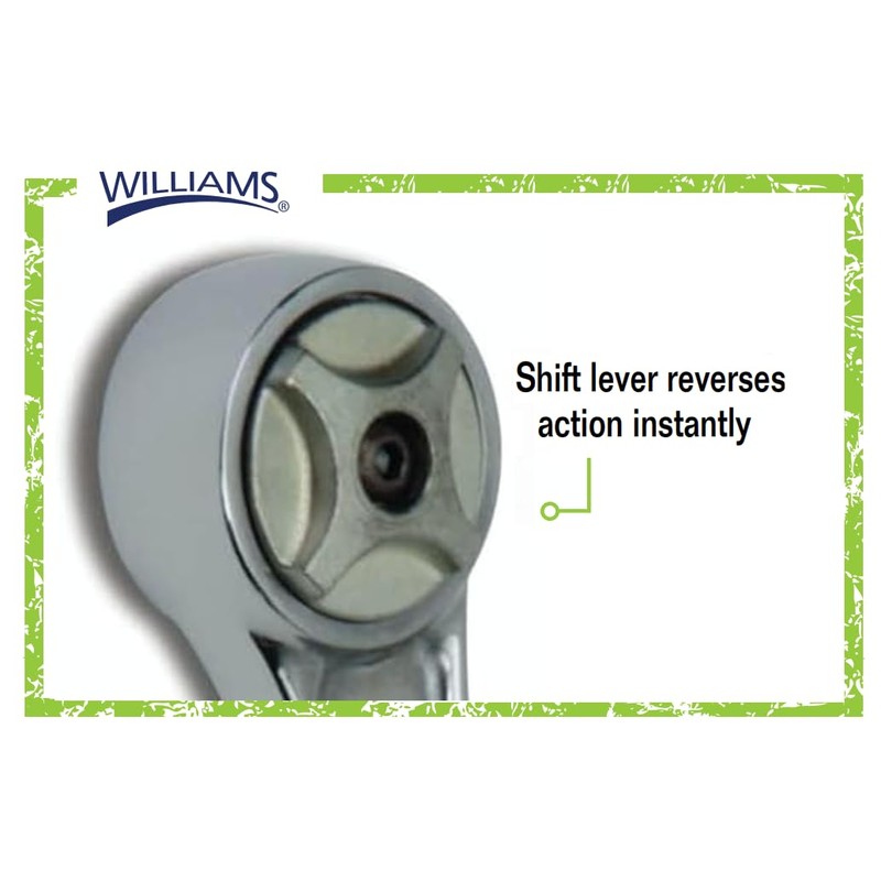 Williams JHWS-52A 1/2-Inch Drive Round Head Ratchet with Chrome Finish,