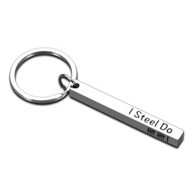 Delujouberst 11 Year Steel Anniversary Wedding Gift for Him Her – Engraved Stainless Steel Key Ring for Husband Wife, Boyfriend Girlfriend, Couple, Wedding Anniversary Romantic Gift Idea,
