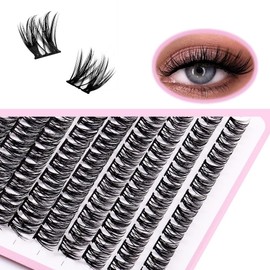 110 Pieces Eyelash Clusters -Wispy Lash Clusters, Individual Lashes, Mixed Lash Clusters, False Eyelash Extensions, DIY Lash Extension for Self Application (FD10-4 C-Curl 0.05D 70D 110PCS 10-14mm Mix)