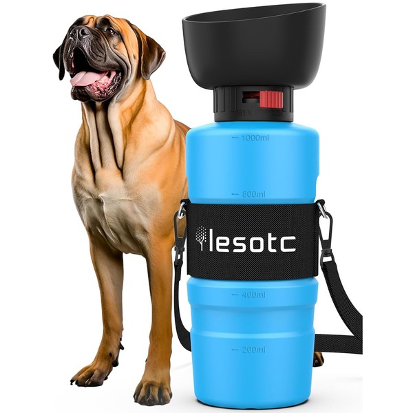 Lesotc 2024 Upgraded Dog Water Bottle, Portable Dog Water Dispenser,