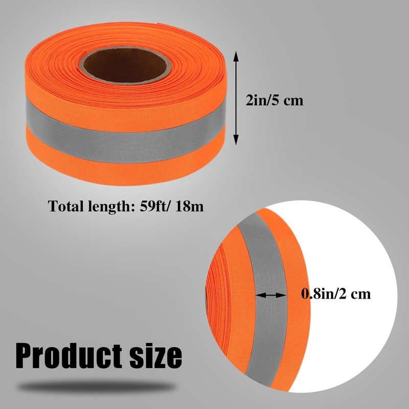 Sgphrzlt High Visibility Reflective Tape for Clothing, 2'' x 59ft