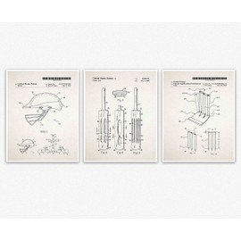Wallbuddy Cricket Invention Posters Set of 3 Cricket Prints Cricket Gift (Unframed) (8 x 10)
