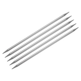 uxcell 5Pcs Knitting Needle 5.5mm Diameter 7.87 Inches Length Stainless Steel Double Pointed Sweater Stitching Needles for Handmade Projects DIY Knitting