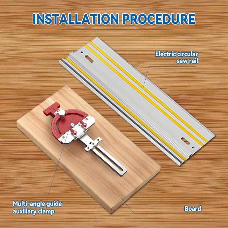 Table Saw Miter Gauge Adjustable Multi-Angle Track Saw Guide Square