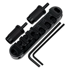 DIAO79NI Electric Guitar Tune-o-matic Brass Roller Saddle Bridge for Les Paul/SG (Black)