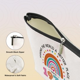 VICBOU 45th Birthday Gifts for Women Grandma Mom, Inspirational Birthday Gifts for 45 Year Old Woman Funny Rainbow Makeup Bag Mothers Day Christmas Cosmetic Bag for Female Her Wife Mama Friends Aunt