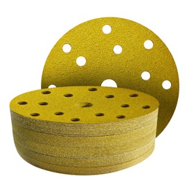 GZKTY Sandpaper 150 mm Velcro, Velcro Sanding Discs, Pack of 50, 15 Hole, Grit 100, for Random Orbital Sanders