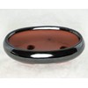 Flat Narrow Oval Black Bonsai Pot, Cactus & Succulent Planter