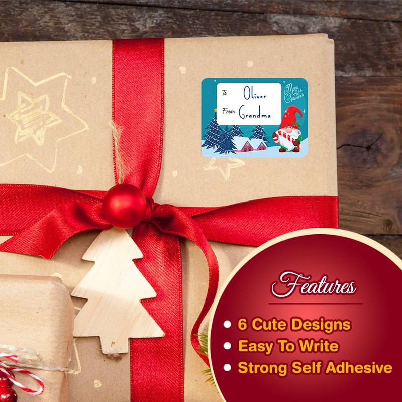 Papa Prints® Christmas Labels Stickers Pack of 72 Christmas Sticky