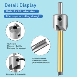 7 Piece Pencil Trimmer Kit Pencil Trimmer System Milling Cutter Set 7mm 8mm 3/8 Inch 10mm Cutter Shaft, Cutting Head Socket Adapter Hex Wrench for Woodworking Pen Kit Preparation