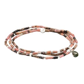 Scout Curated Wears - Teardrop Stone Wrap Rhodonite/Pyrite/Silver - Stone of Healing