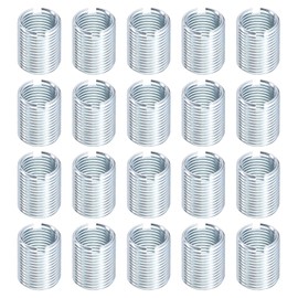 sourcing map 20Pcs Threaded Inserts, M10-1.5x15 & M12-1.75x15 Zinc Plated Carbon Steel Screw Thread Sleeves Thread Repair Insert for Mechanical Equipment