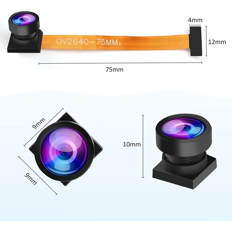 Diystudio 2pcs Camera Module, OV2640 Camera 160° Wide Angle Lens