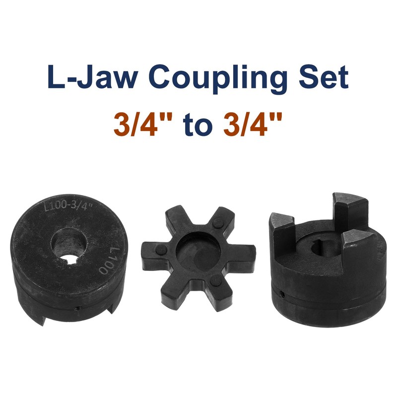 uxcell 3/4" to 3/4" L100 Flexible 3-Piece L-Jaw Coupling Coupler