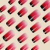 OCOUYVD Uñas Postizas Cuadradas Cortas Con Degradado Rojo, Punta Francesa,
