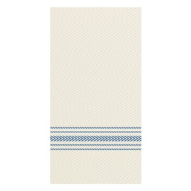 Hoffmaster FP1111 FashnPoint Blue and White Dishtowel Printed Dinner Napkin, Ultra Ply, 15 1/2" x 15 1/2", 1/8 Fold (8 Packs of 100), Whte / Blue