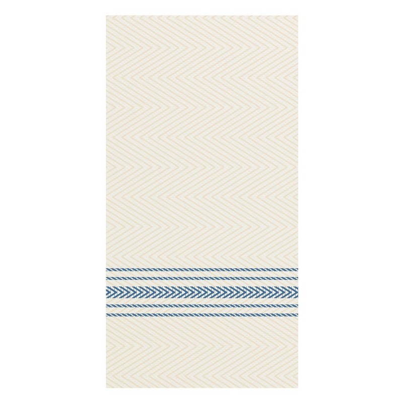 Hoffmaster FP1111 FashnPoint Blue and White Dishtowel Printed Dinner Napkin,