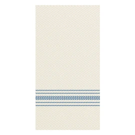 Hoffmaster FP1111 FashnPoint Blue and White Dishtowel Printed Dinner Napkin, Ultra Ply, 15 1/2" x 15 1/2", 1/8 Fold (8 Packs of 100), Whte / Blue