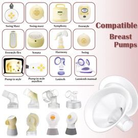 2pcs 21mm Soft Rim Flanges with 106 Degree Wider Opening angle for Medela Breast Pump, PersonalFit, Freestyle, Maxflow, Freestyle Flex Swing Maxi Connector